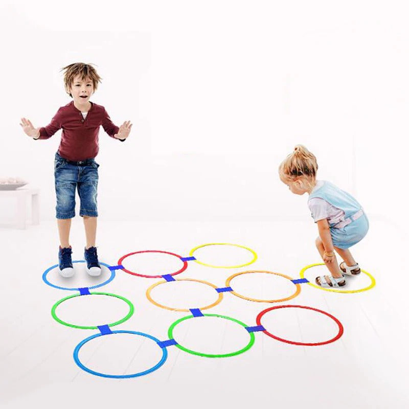 Hopscotch Rings Pretend Play Set – 10 Colorful Pieces for Creative and Active Play - JustForKids