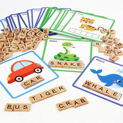 Wooden Spelling Flash Card Game