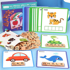 Wooden Spelling Flash Card Game