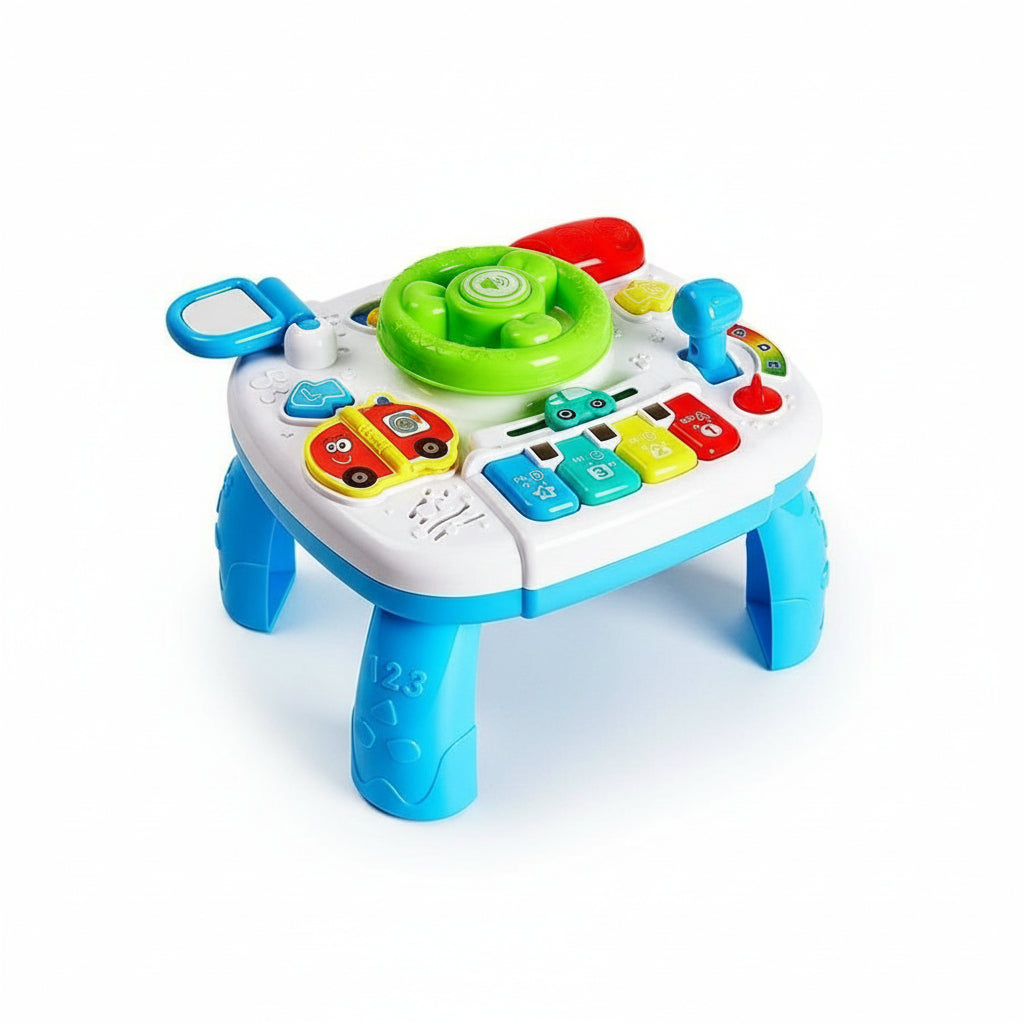 Musical Car Steering Wheel Pretend Play Set With Lights & Piano - assorted designs - JustForKids