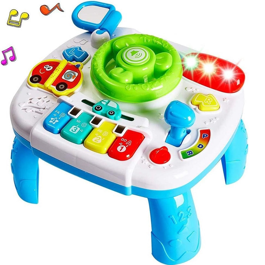Musical Car Steering Wheel Pretend Play Set With Lights & Piano - assorted designs