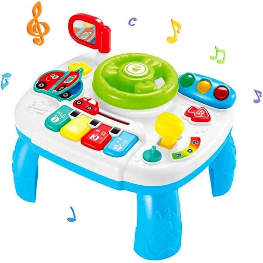 Musical Car Steering Wheel Pretend Play Set With Lights & Piano - assorted designs - JustForKids