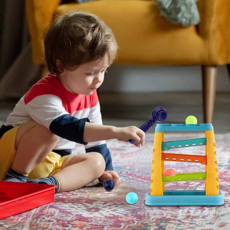 Knock The Ball Pounding Ball Track With Hammer - JustForKids