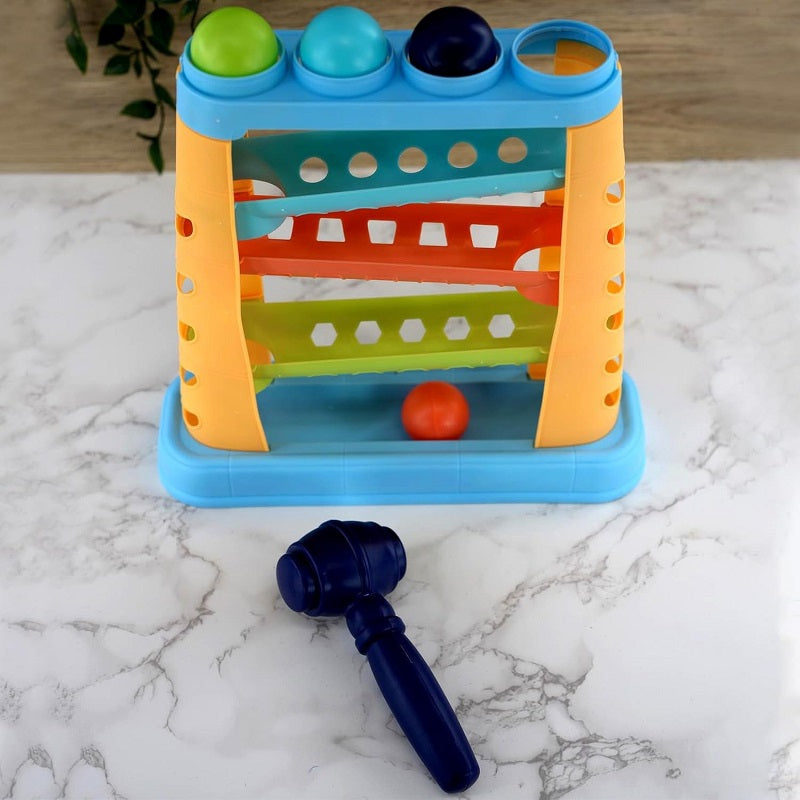 Knock The Ball Pounding Ball Track With Hammer - JustForKids