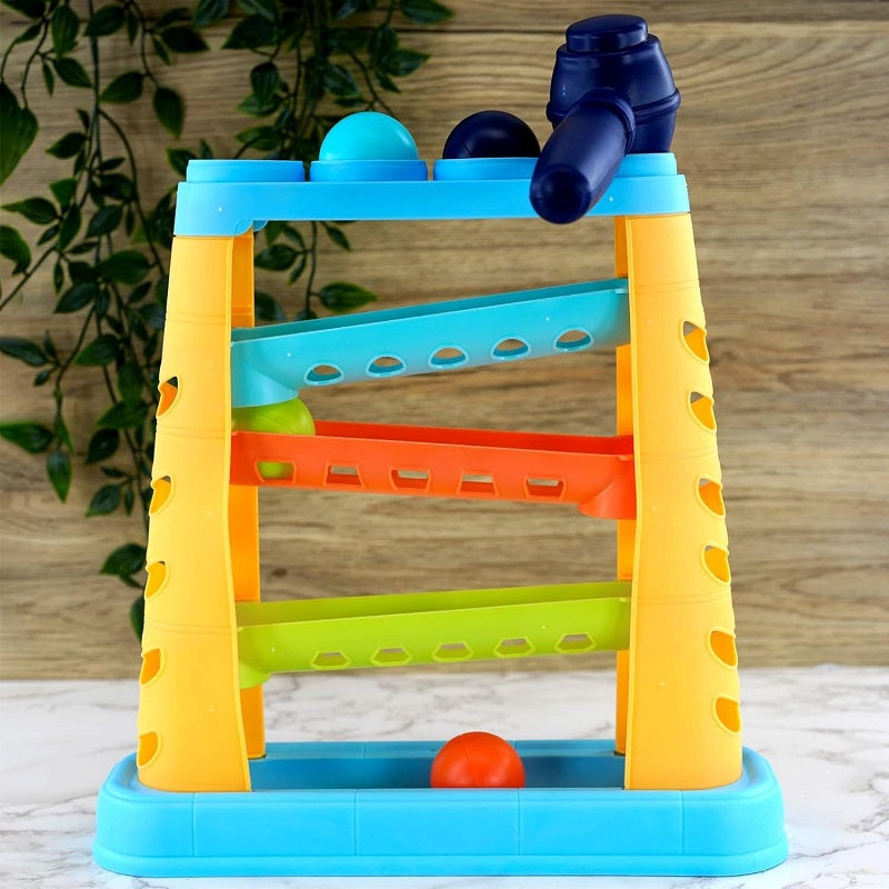 Knock The Ball Pounding Ball Track With Hammer - JustForKids
