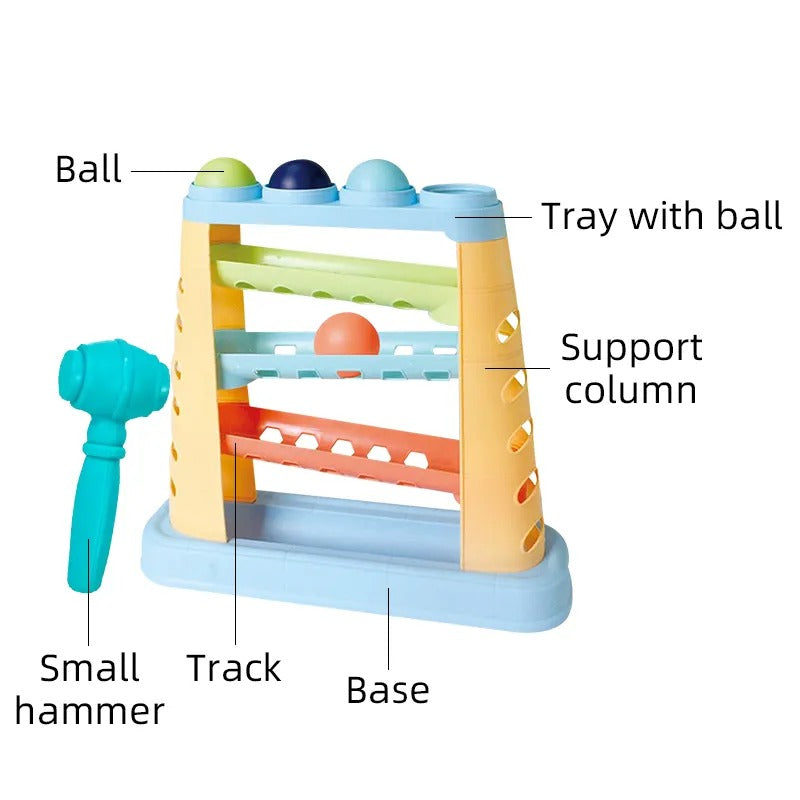 Knock The Ball Pounding Ball Track With Hammer - JustForKids