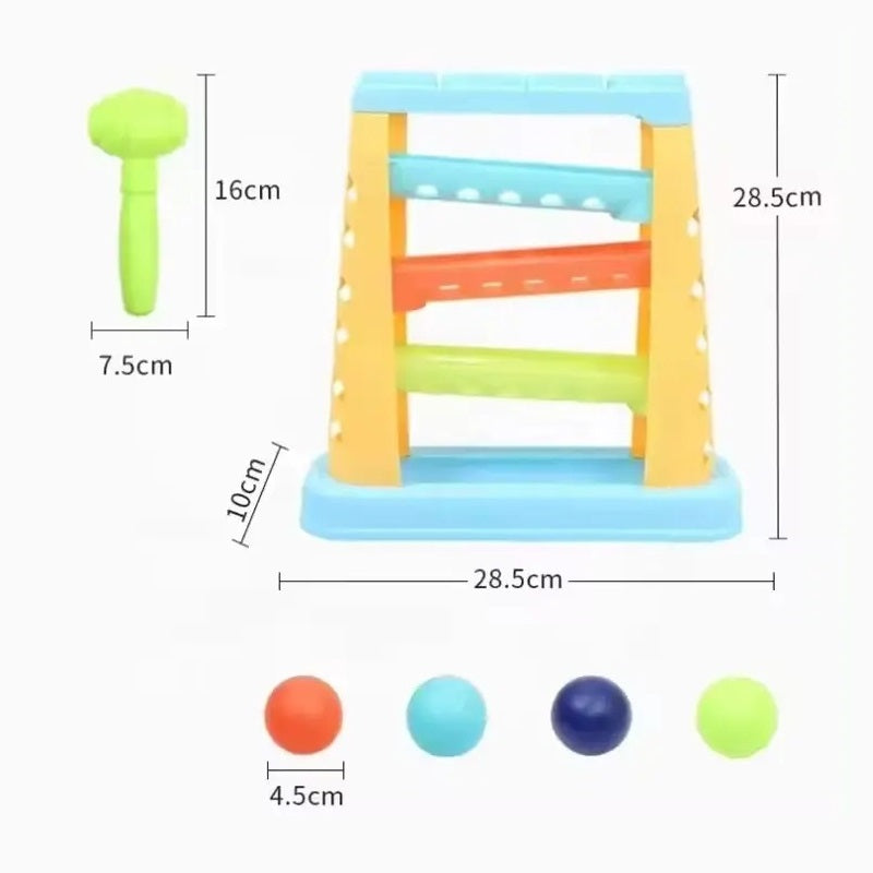 Knock The Ball Pounding Ball Track With Hammer - JustForKids