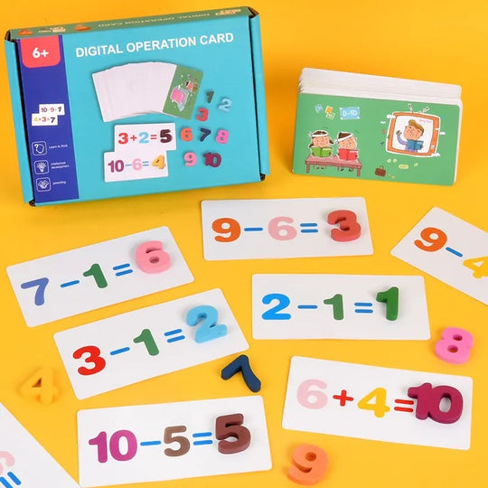Wooden 1–10 Numbers Digital Operation Cards
