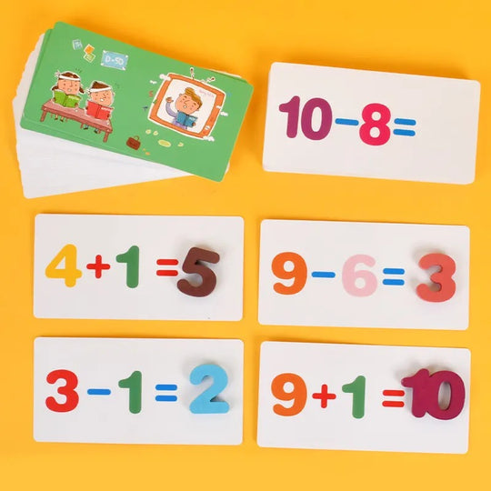 Wooden 1–10 Numbers Digital Operation Cards