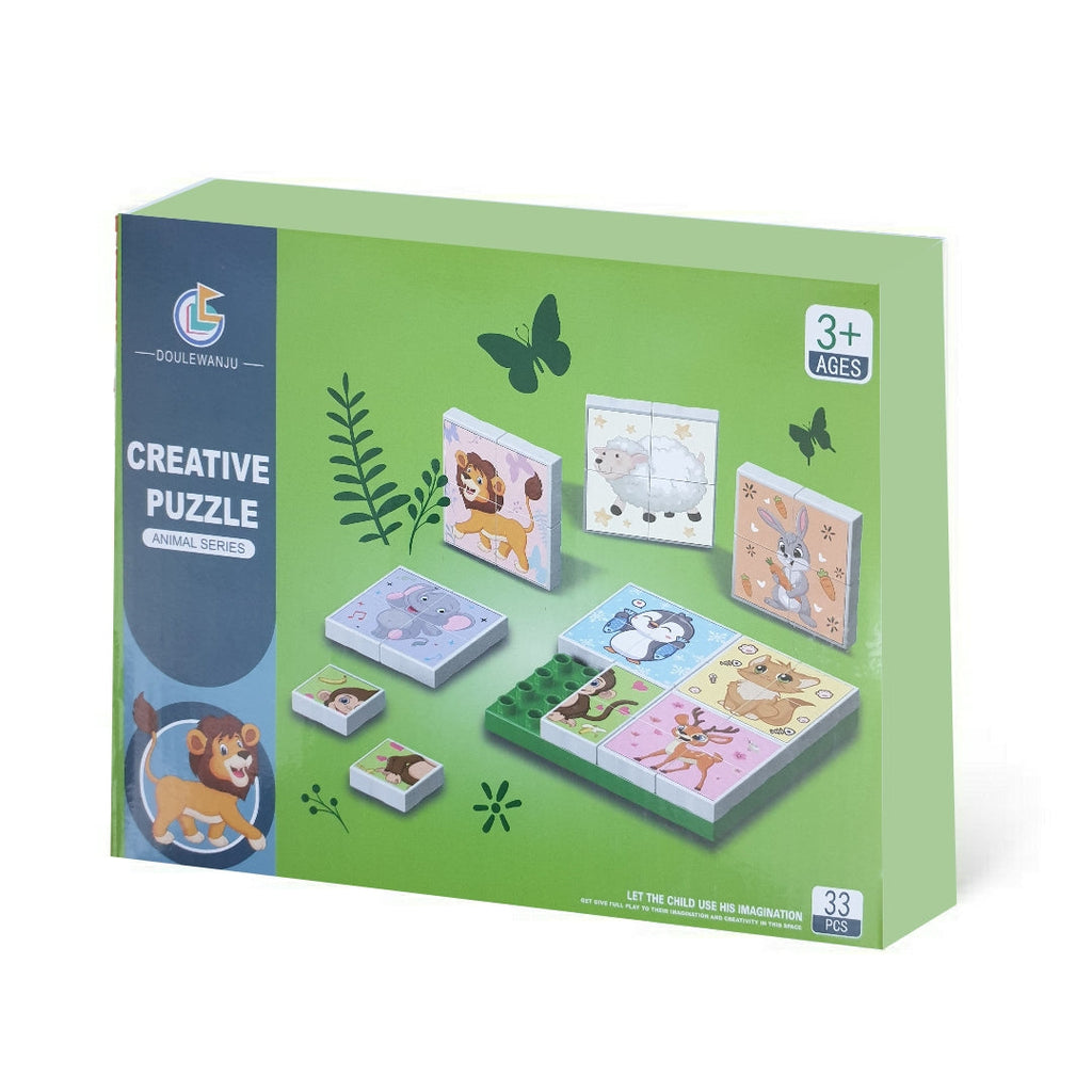 Creative Animals Puzzle Blocks With Stickes - JustForKids