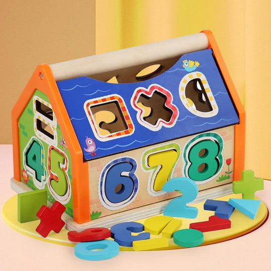 Wooden Digital Number & Shapes Smart House