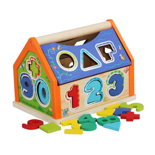 Wooden Digital Number & Shapes Smart House