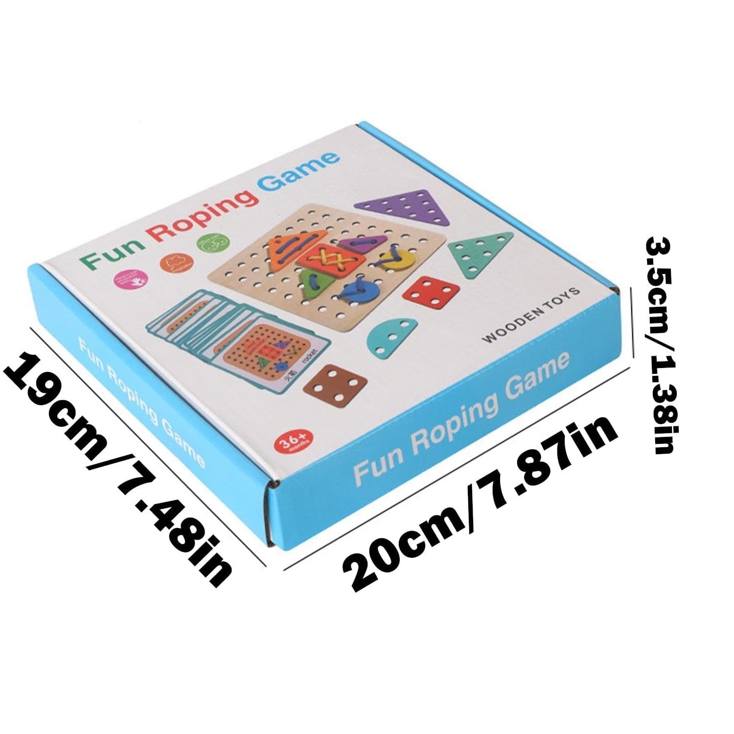 Wooden Rope Lacing Shape Matching Board