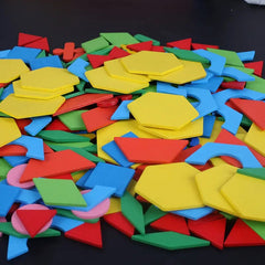 Wooden Geometric Shape Tangram Puzzle Set – 250 Pieces