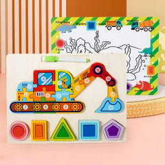 Wooden Multifunction Jigsaw Puzzle &amp; Drawing Board