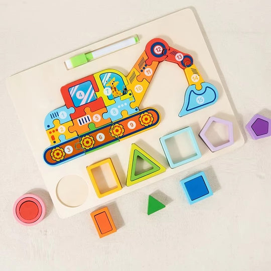 Wooden Multifunction Jigsaw Puzzle &amp; Drawing Board