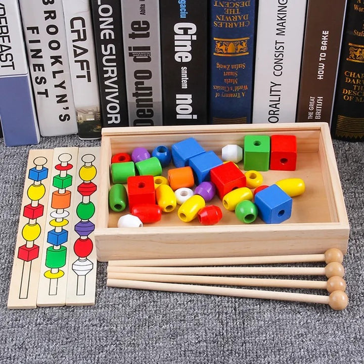 Wooden Montessori Educational Beaded Box