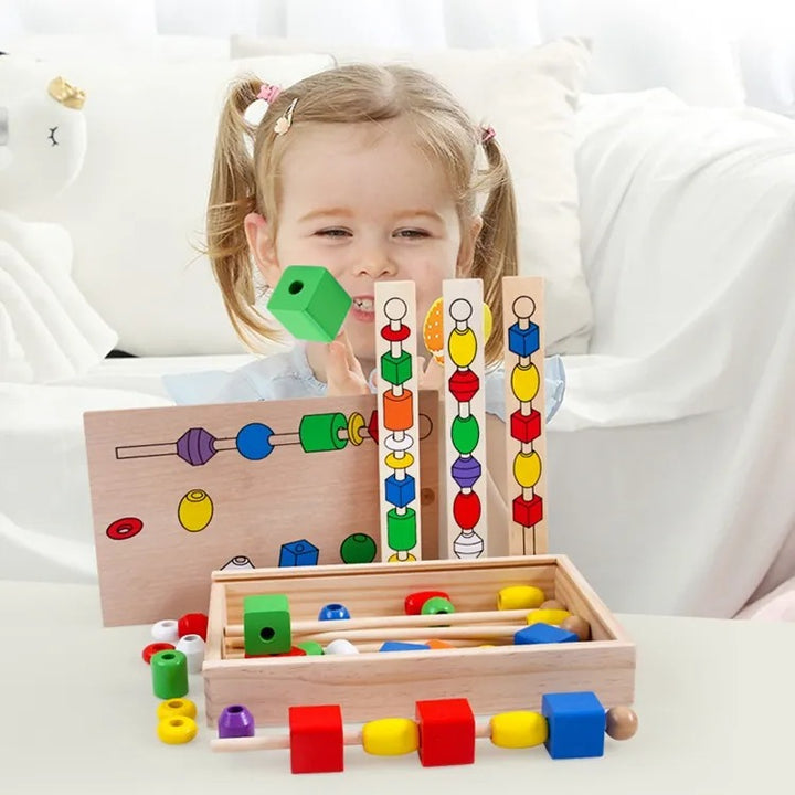 Wooden Montessori Educational Beaded Box