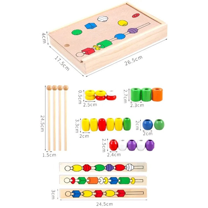 Wooden Montessori Educational Beaded Box