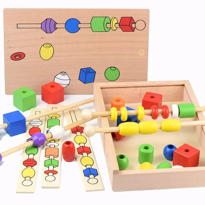 Wooden Montessori Educational Beaded Box