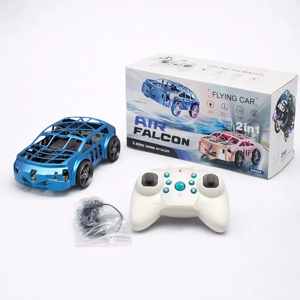 2-in-1 Flying RC Car Drone with LED Lights & Remote Control