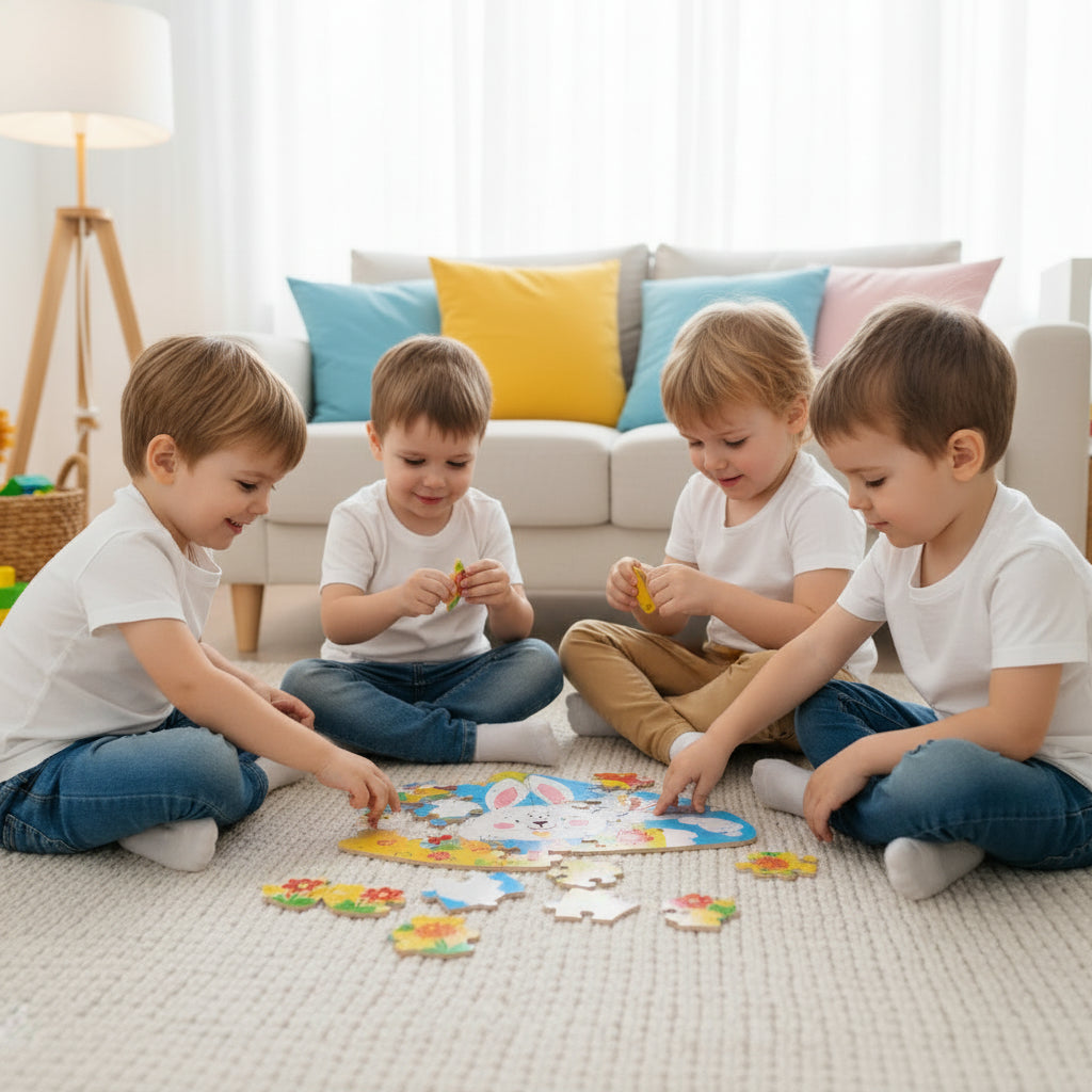 Wooden Jigsaw Triangle Puzzle Set