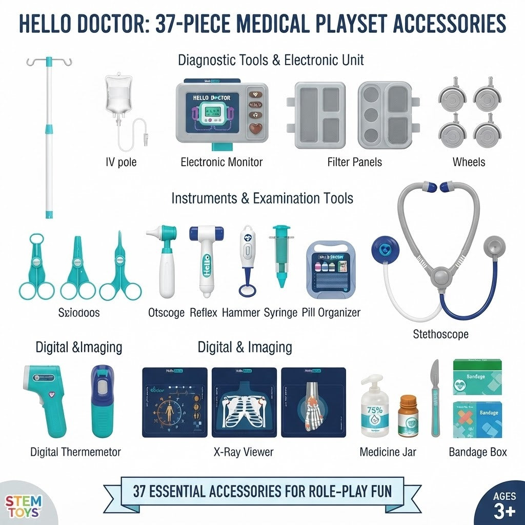 Doctor Play Set For Kids - 37 Pcs
