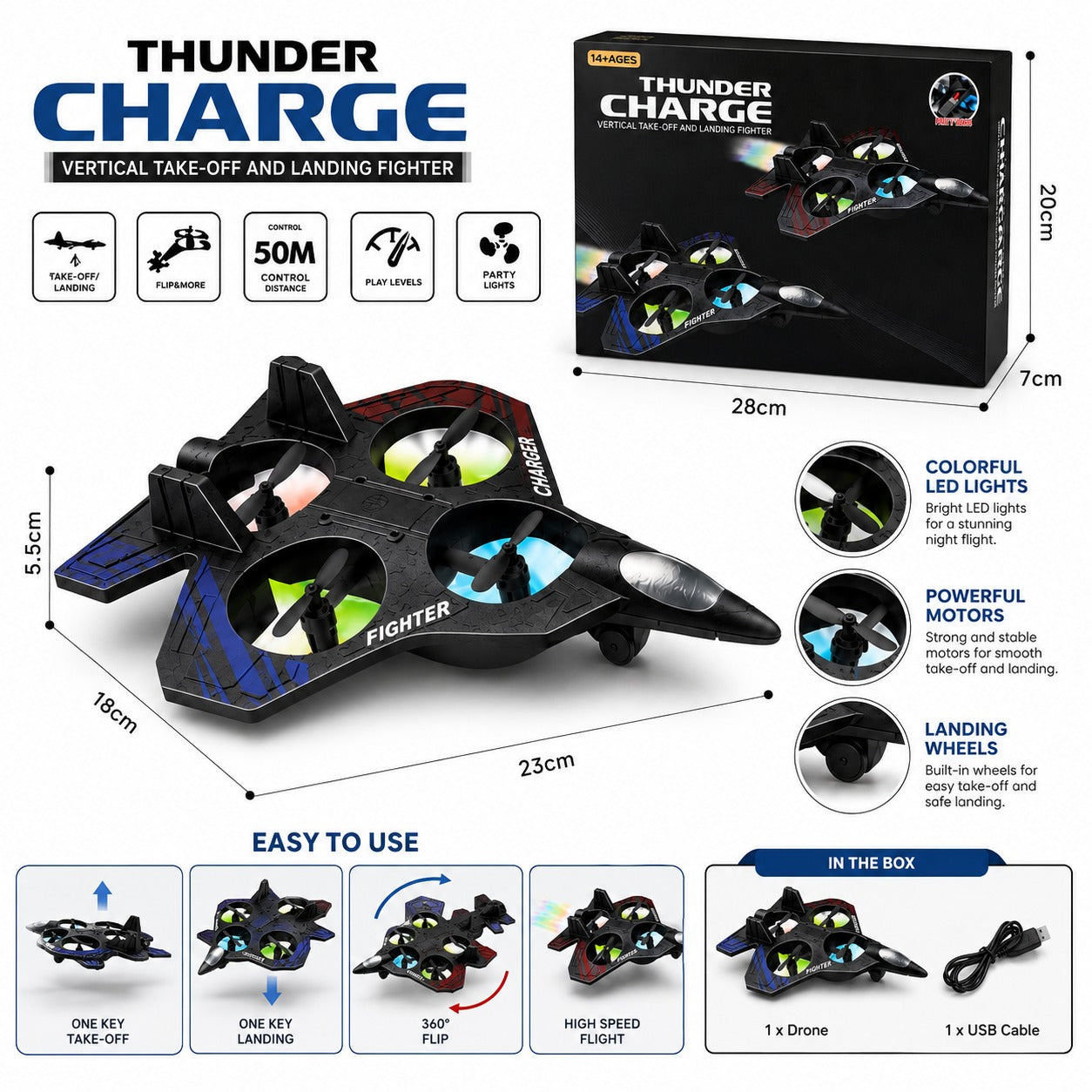 Thunder Charge RC Fighter Drone
