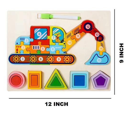 Wooden Multifunction Jigsaw Puzzle & Drawing Board