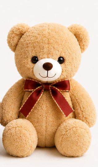 Classic Ribbon Teddy Bear Plush Toy - Premium Soft Stuffed Animal