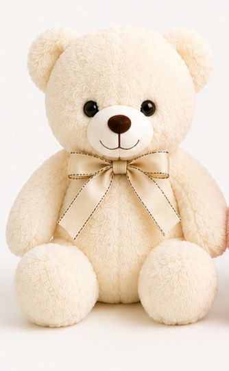 Classic Ribbon Teddy Bear Plush Toy - Premium Soft Stuffed Animal