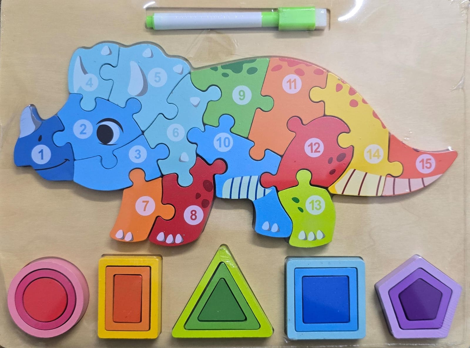 3 in 1 Wooden Multifunction Jigsaw Puzzle & Drawing Board