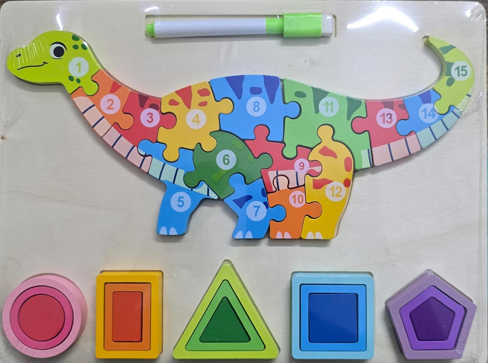 3 in 1 Wooden Multifunction Jigsaw Puzzle & Drawing Board
