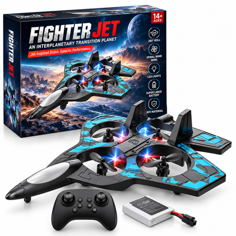 Fighter Jet RC Drone – 360° Stunt Flying Toy with LED Lights & Remote Control