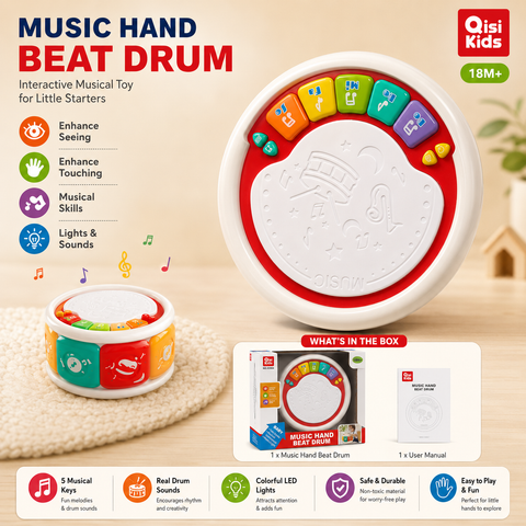 Qisi Kids Music Hand Beat Drum – Interactive Educational Musical Toy