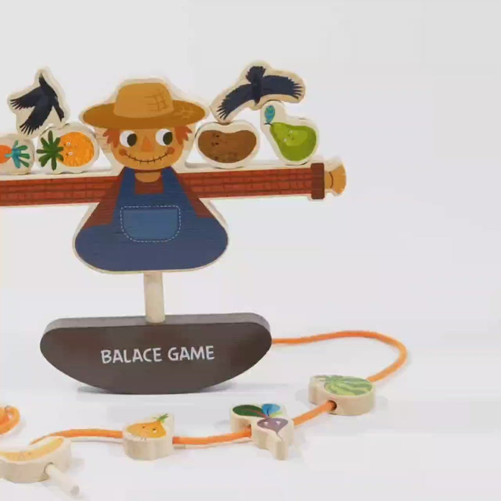 Wooden Farm Threading Balance Game