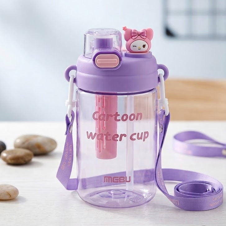 Cartoon Water Bottle with Strap