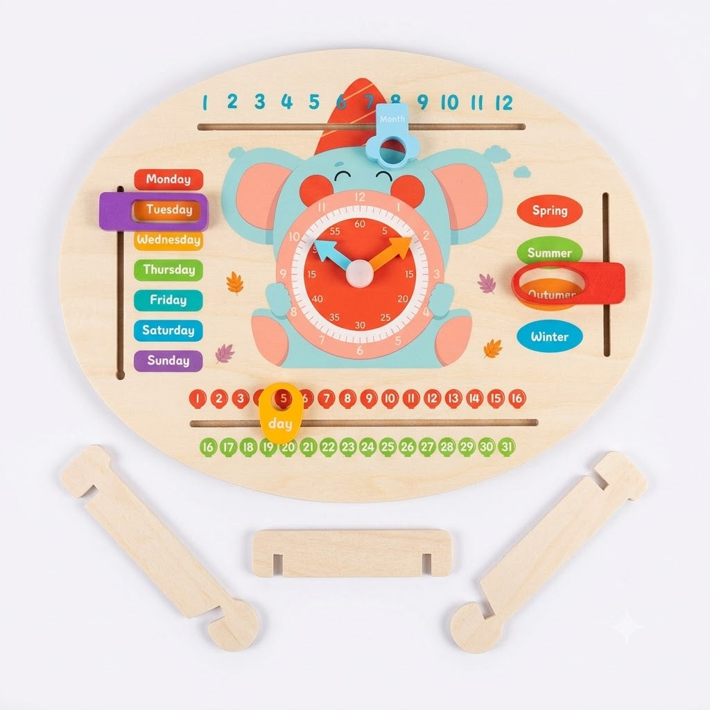 Multi-Functional Calendar Clock for Kids