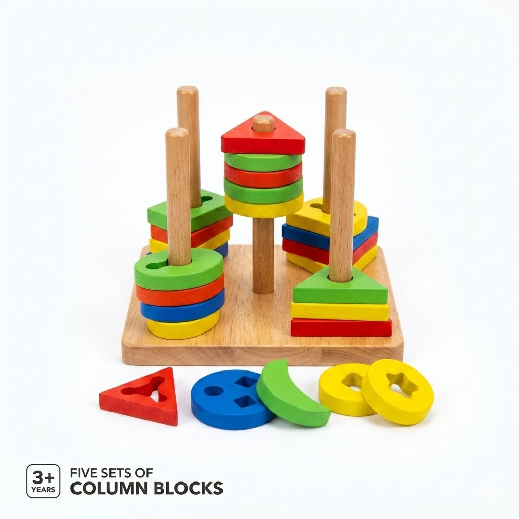 5 in 1 Geomatric Shape Colum Blocks