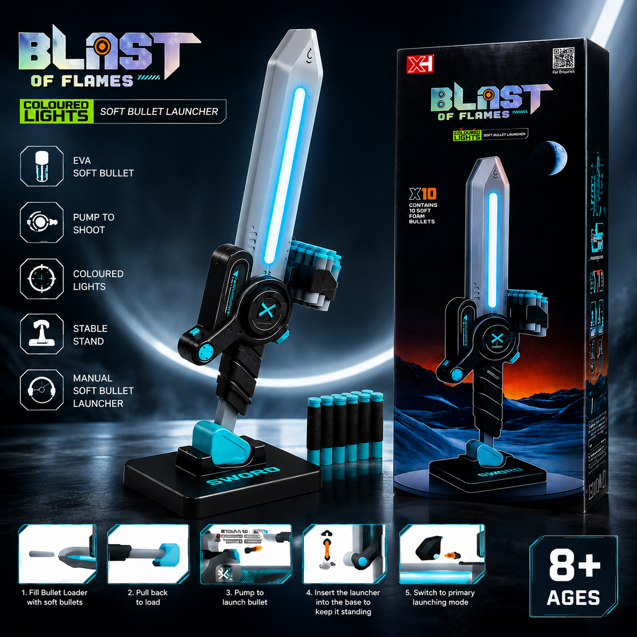 Blast of Flames Light-Up Sword Launcher