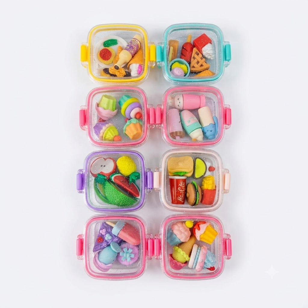 Cute Bento Box Eraser Set - Assorted Design