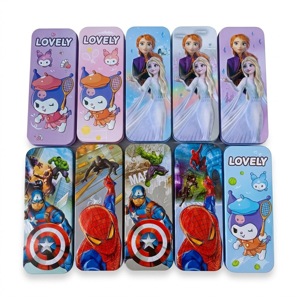 Metal Pencil Box with Multi Characters - Collection