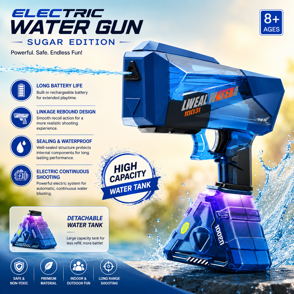 Electric Automatic Water Gun with Rechargeable Water Tank