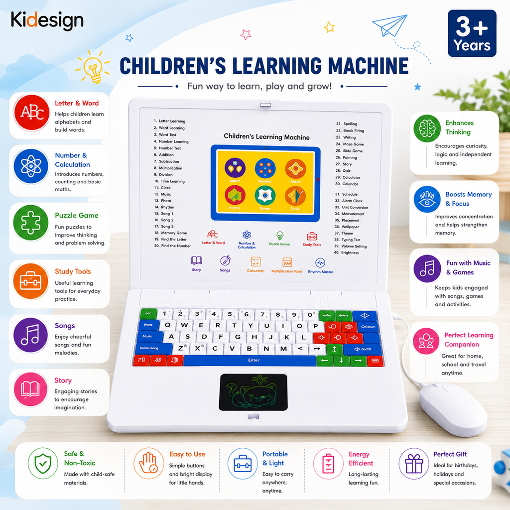 Children's Learning Machine – Educational Laptop for Kids - 60 in 1