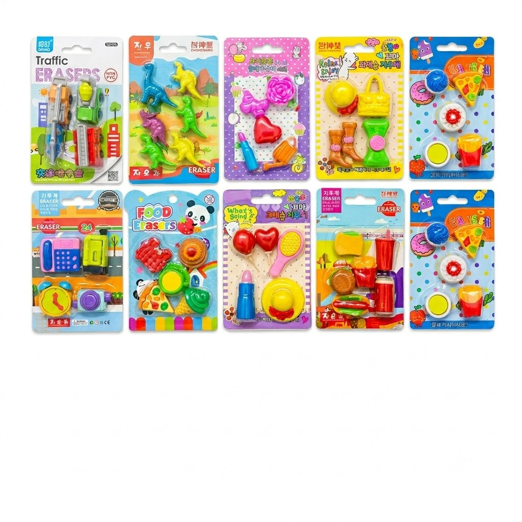 Novelty Eraser Set – Assorted Designs