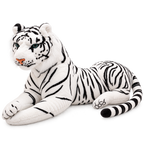 Realistic Tiger Plush – White & Orange, 40–70cm