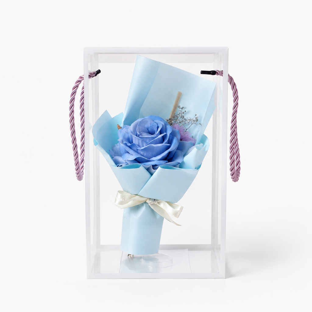 Mini Bouquet Gift set - Transparent Gift Box 19Cm