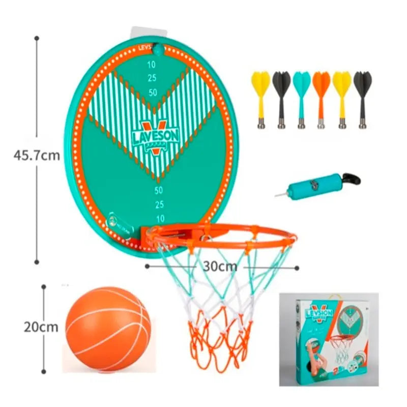 Kids Basketball & Dart Game Set – 2-in-1 Indoor Sports