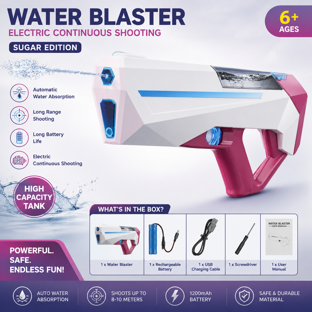 Electric Rechargeable Water Blaster Gun for Kids