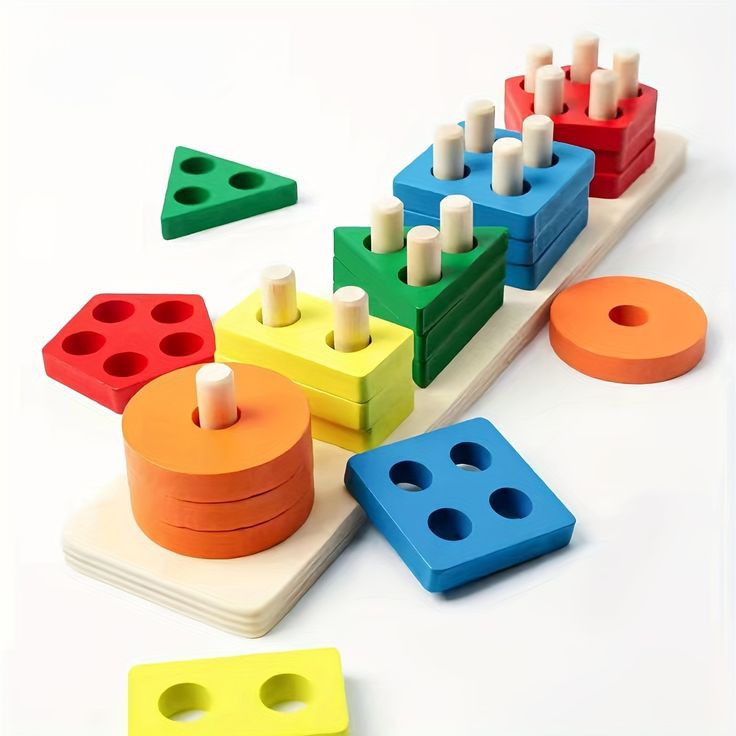 Geometric Shapes Wooden Sorter - JustForKids